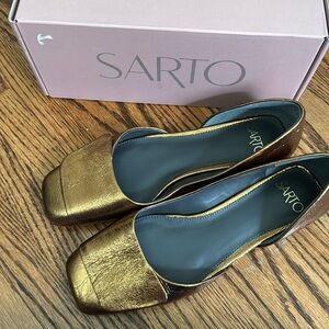 Women's Bronze Leather Flats